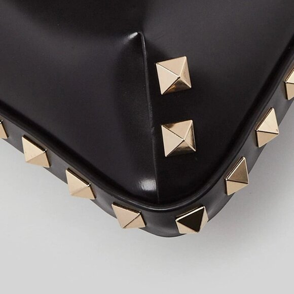 Valentino Black Brushed Leather Rockstud Shoulder Bag - Picture 12 of 12